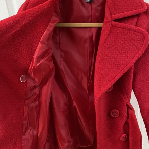 Red Waist Length Peacoat - LIKE NEW - Picture 5 of 8